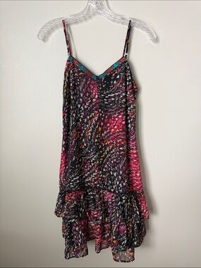 Xhilaration Black & Pink Multi-Color Mini Dress